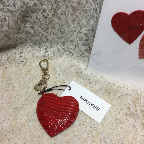 $FIRM$ NWT 2 PCs. BRAHMIN HEMLOCK LEAH LEATHER CROSSBODY BAG & CARNATION HEART - Picture 5 of 6